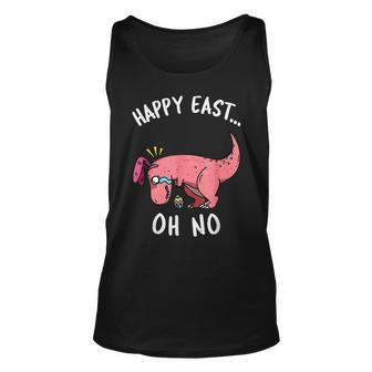 Funny Easter Happy East Oh No Trex Pink Dinosaur Boys Kids Unisex Tank Top | Mazezy