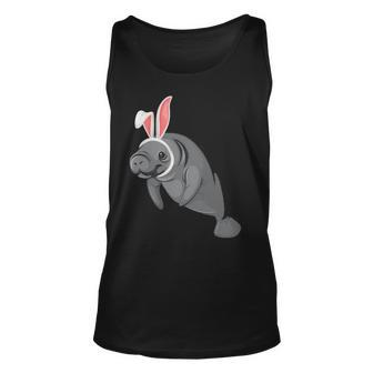 Funny Easter Manatee Bunny Easter Day Rabbit Ears Cute Gift Unisex Tank Top - Seseable