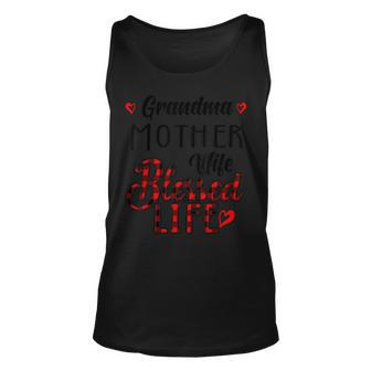 Funny Family Grandma Mother Wife Blessed Life T Unisex Tank Top | Mazezy