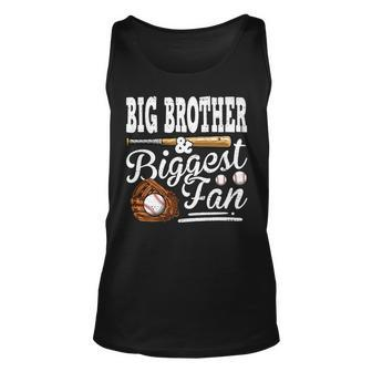 Funny Fathers Day Big Brother And Biggest Fan Baseball Unisex Tank Top - Thegiftio UK