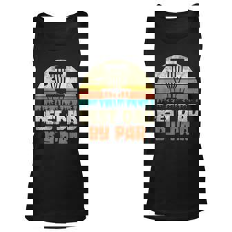 Funny Fathers Day Gift Best Dad By Par Retro Disc Golf Unisex Tank Top | Mazezy