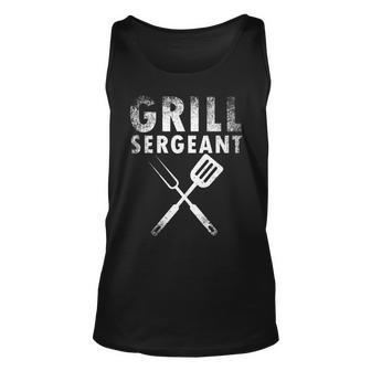 Funny Fathers Day Gift Grill Sergeant Grilling Dad Vintage V2 Unisex Tank Top - Seseable