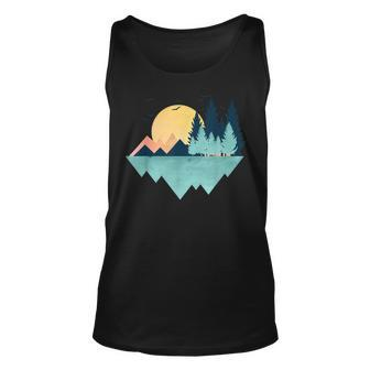 Funny Geometric Mountain Abstract Geometry Outdoor Gifts Unisex Tank Top - Seseable