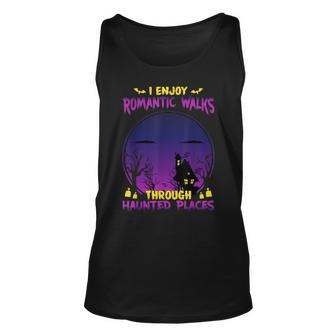 Funny Ghost Hunting Romantic Walk Paranormal Halloween Unisex Tank Top | Mazezy