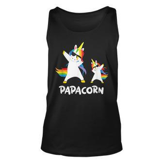 Funny Grandpa Dad Papa Unicorn Papacorn Dab Dabbing T Unisex Tank Top - Seseable