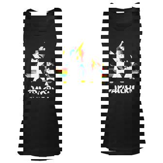 Funny Grandpa Dad Papa Unicorn Papacorn Dab Dabbing T Unisex Tank Top - Seseable