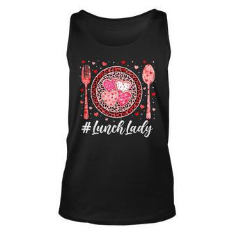 Funny Happy Valentines Day Lunch Lady Leopard Heart Women Unisex Tank Top - Thegiftio UK