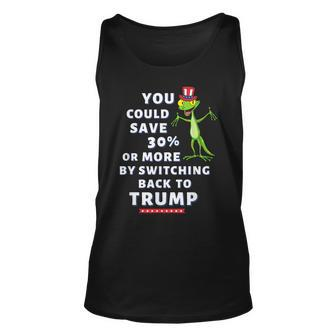 Funny High Gas Prices Anti Biden Save 30 Or More Gecko Unisex Tank Top | Mazezy