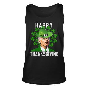 Funny Joe Biden Thanksgiving Confused St Patricks Day Unisex Tank Top - Seseable