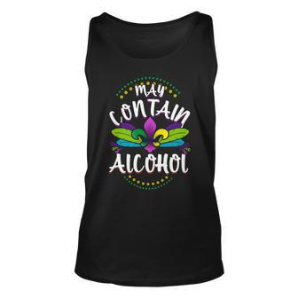 Funny Mardi Gras Drinking May Contain Alcohol Unisex Tank Top | Mazezy
