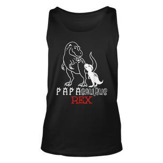 Funny Mens Fathers Day Papasaurus Rex Dinosaur Gifts For Men Unisex Tank Top - Seseable