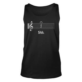 Funny Music Lover Musician Shh Quarter Rest And Fermata Unisex Tank Top | Mazezy