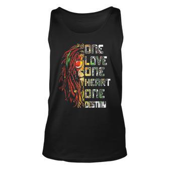 Funny One Love One Heart Retro Bob Marley Love Music Unisex Tank Top - Seseable