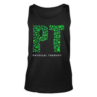 Funny Physical Therapy Therapist Happy St Patricks Day Unisex Tank Top - Seseable