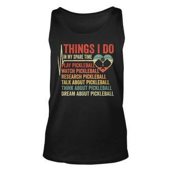 Funny Pickleball Heartbeat Things I Do In My Spare Time Unisex Tank Top - Seseable