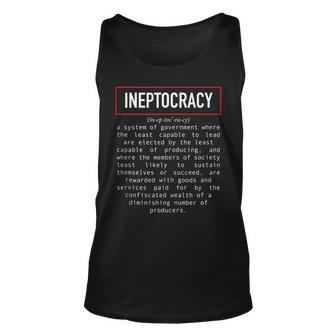 Funny Political Saying Ineptocracy Definition Design White Unisex Tank Top - Seseable
