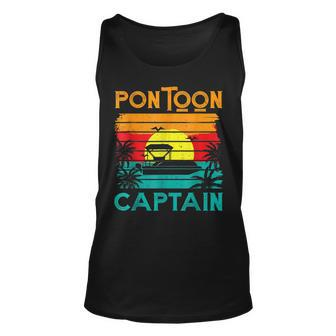 Funny Pontoon Captain Retro Vintage Style Pontoon Boat Unisex Tank Top - Seseable