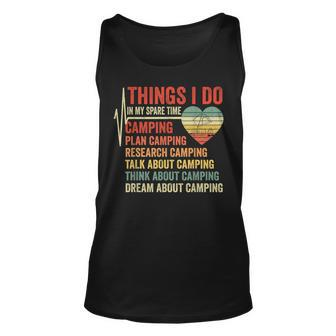 Funny Saying Camping Heartbeat Things I Do In My Spare Time V2 Unisex Tank Top - Seseable