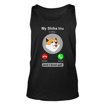 Funny Shiba Inu Shiba Calling Shiba Inu Dog Unisex Tank Top | Mazezy