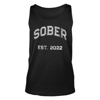 Funny Sober Varsity Est 2022 Sobriety Celebrate Recovery Aa Unisex Tank Top - Seseable