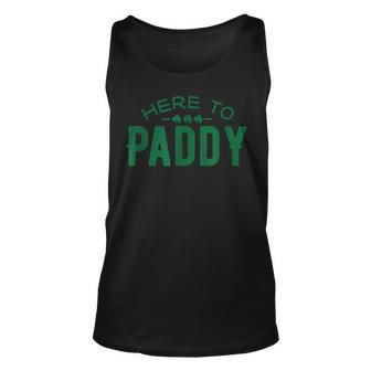 Funny St Patricks Day Here To Paddy Irish Pun Unisex Tank Top - Seseable