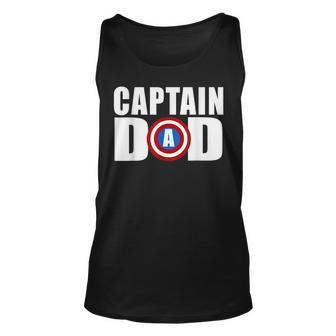 Funny Super Captain Dad Superhero Fathers Day Unisex Tank Top - Thegiftio UK