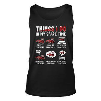 Funny Tractors Lover 6 Things I Do In My Spare Time Tractor V10 Unisex Tank Top - Seseable