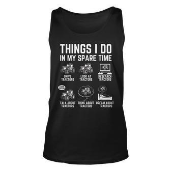 Funny Tractors Lover 6 Things I Do In My Spare Time Tractor V8 Unisex Tank Top - Seseable
