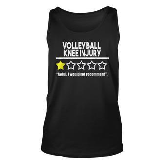 Funny Volleyball Knee Injury Parody Star Rating Unisex Tank Top - Seseable