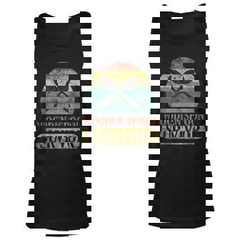 Funny Wooden Spoon Survivor Vintage Retro Humor Unisex Tank Top | Mazezy