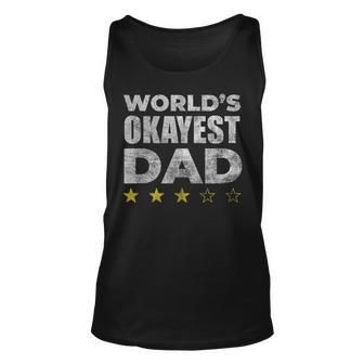 Funny Worlds Okayest Dad - Vintage Style Unisex Tank Top - Seseable
