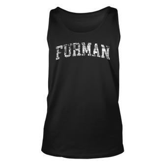 Furman Vintage Arch College University Alumni Unisex Tank Top - Seseable