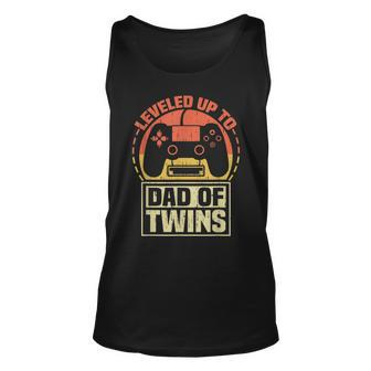 Gamer Dad Fathers Day Leveled Up To Dad Of Twins Vintage Unisex Tank Top - Seseable