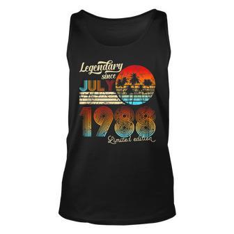 Geburtstag Legendary Since Juli 1988 Geschenk Tank Top - Seseable