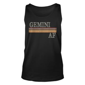 Gemini Af Funny Birthday T May & June Reto Unisex Tank Top | Mazezy