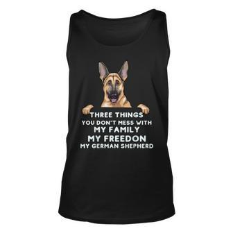 German Shepherd Three Things You Dont Mess With V2 Unisex Tank Top - Seseable