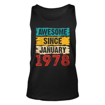 Geschenke Zum 45 Geburtstag Awesome Since Januar 1978 Tank Top - Seseable