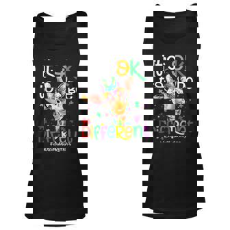 Giraffe Its Okay To Be Different Autism Awareness Unisex Tank Top - Thegiftio