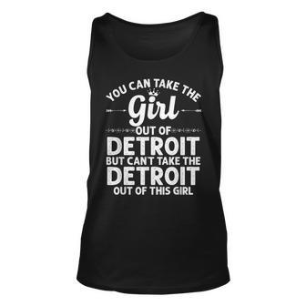 Girl Out Of Detroit Mi Michigan Gift Funny Home Roots Usa Unisex Tank Top - Seseable