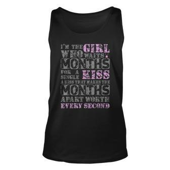 Girl Who Waits Months | Military Girlfriend Apparel Unisex Tank Top - Seseable