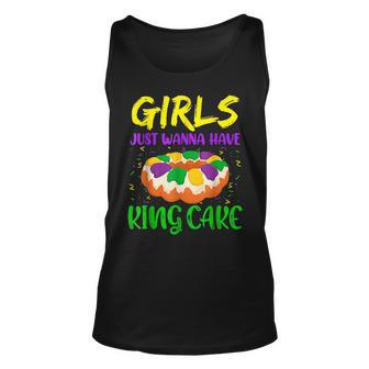 Girls Just Wanna Have King Cake Happy Mardi Gras Costume Unisex Tank Top - Seseable