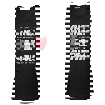 Girls Love My Swag Heart Funny Hip Hop Music Lover Retro Unisex Tank Top | Mazezy