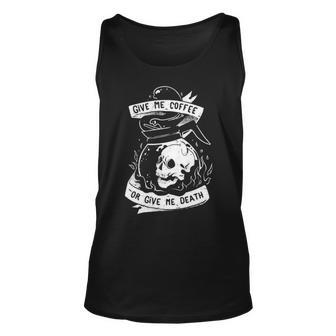 Give Me Coffee Or Give Me Death Skull Evil Unisex Tank Top