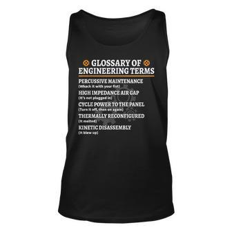 Glossary Of Engineering Terms Engineering Computer Civil Unisex Tank Top | Mazezy