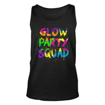 Glow Party Squad Paint Splatter Effect Neon Theme 80S Party Tank Top | Mazezy