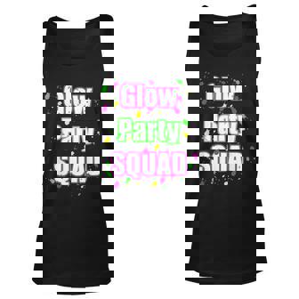 Glow Party Squad Paint Splatter Effect Neon Glow Party Unisex Tank Top | Mazezy