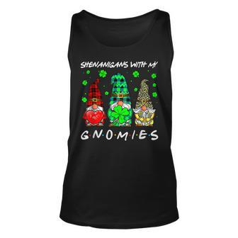 Gnome St Patricks Day Shenanigans With My Gnomies Shamrock Unisex Tank Top - Seseable