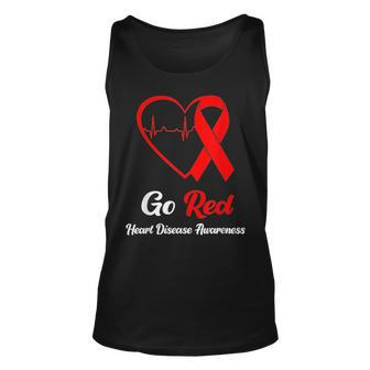 Go Red National Heart Disease Awareness Month Unisex Tank Top - Seseable