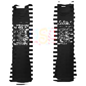 God Bless The Usa American Flag Patriotic 4Th Of July Men Women Tank Top Graphic Print Unisex - Thegiftio UK