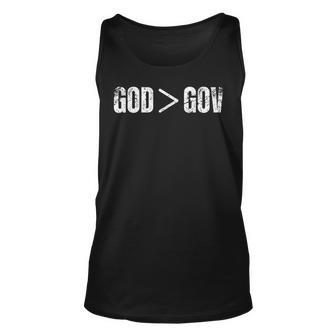 God Is Greater Than Gov Vintage Distressed Anti Government Unisex Tank Top - Thegiftio UK